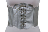 Faux Leather Wide Sexy High Waisted Corset Belt